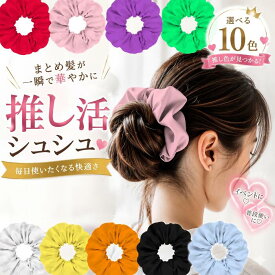 【楽天スーパーSALE ポイント10倍】シュシュ 推し活 推しカラー メンバーカラー メンカラ ヘアアクセ ヘアアクセサリー ヘアゴム ライブ コンサート 髪飾り かわいい お揃い まとめ買い マラソン 運動会 体育祭 文化祭 ギフト プレゼント アイドル レディース 1000円 学園祭