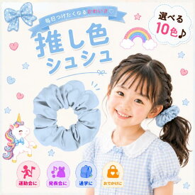 【楽天スーパーSALE ポイント10倍】シュシュ 水色 ブルー キッズ ヘアゴム 大きめ 推し色 ヘアアクセサリー 女の子 子供 小学生 中学生 かわいい 可愛い おしゃれ 髪留め ボリューム 通学 発表会 運動会 おでかけ お揃い コンサート ライブ 体育祭 ヘアアクセ 1000円ポッキリ