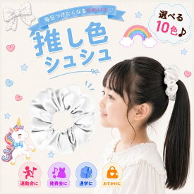 【楽天スーパーSALE ポイント10倍】シュシュ 白 ホワイト キッズ ヘアゴム 大きめ 推し活 ヘアアクセサリー 女の子 子供 小学生 中学生 かわいい 可愛い おしゃれ 髪留め ボリューム 通学 発表会 運動会 おでかけ お揃い コンサート ライブ 体育祭 ヘアアクセ 1000円ポッキリ
