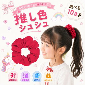 【楽天スーパーSALE ポイント10倍】シュシュ 赤 レッド キッズ ヘアゴム 大きめ 推し色 ヘアアクセサリー 女の子 子供 小学生 中学生 かわいい 可愛い おしゃれ 髪留め ボリューム 通学 発表会 運動会 おでかけ お揃い コンサート ライブ 体育祭 ヘアアクセ 1000円ポッキリ