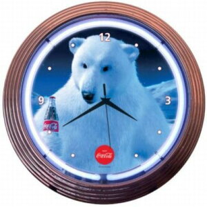 COCA-COLA POLAR BEAR NEON CLOCK RJER[ lINbN 