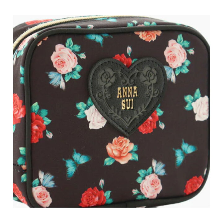 楽天市場】アナスイ ANNA SUI ローズ柄スクエアポーチ 黒 ブラック 