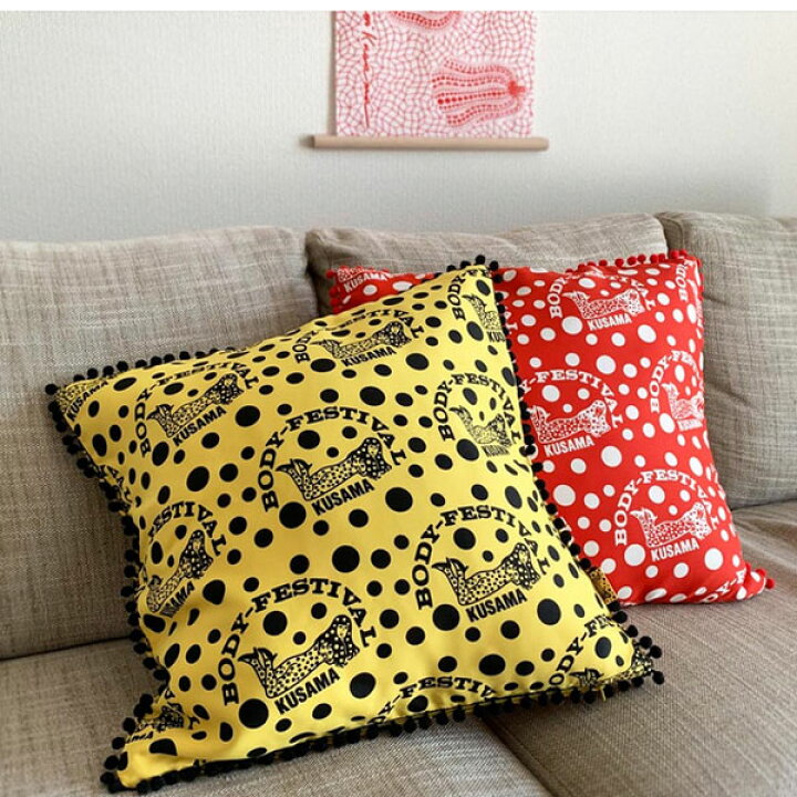 楽天市場】草間彌生 yayoi kusama クッション クッションカバー 