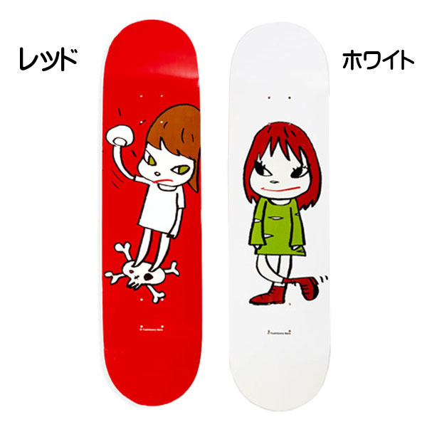 奈良美智（ならよしとも）Yoshitomo Nara☆スケートボード Girl on top of skull Skateboard Nara  Green Dress Girl 赤 レッド 白 ホワイト アウトドア スケーター 壁掛け 現代アート 女の子 ブランド クリスマス ハロウィン 