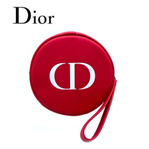 ディオール ビューティー Dior Beauty ポーチ 小物入れ ロゴ 赤 レッド 化粧ポーチ ロゴ ラウンド 丸型 ストラップ ミニ 小さめ 化粧 かわいい お返し ギフト プレゼントメイク コスメ ブランド 