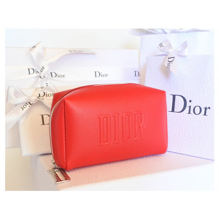 楽天市場 Dior紙袋付き ラッピング済み Dior ディオール ポーチ ディオール ビューティー Dior Beauty 赤 レッド チャーム ロゴ かわいい おしゃれ 化粧ポーチ メイク コスメ お返し ギフト プレゼント 就職祝い お祝い ブランド 春 誕生日プレゼント 母の日