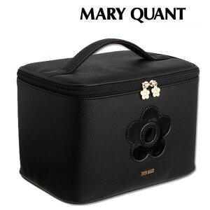 マリークワント メイクボックス バニティ ポーチ デイジーサフィアーノデイジーパッチ バニティXL(ブラック) デイジー 花柄 フラワー 総柄 黒 ブラック 小物入れ 化粧箱 化粧 メイク コス