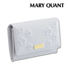 マリークワント MARY QUANT マリクワ サイドデイジーエンボス カードケース ライトブルー 財布 牛革 ミニ財布 カードケース パスケース お財布 化粧 メイク コスメ プレゼント ギフト かわいい おしゃれ 誕生日 プレゼント ギフト お返し