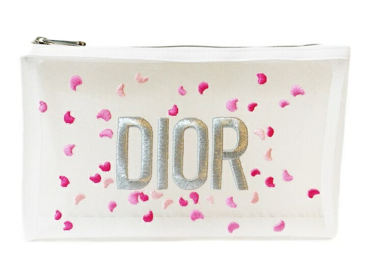 楽天市場】Dior ディオール ポーチ 小物入れ メッシュ キラキラ 白 