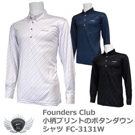 FOUNDERS CLUB ファウンダースクラブ 柄が出すぎずおしゃれに着れる小柄プリントのボタンダウンシャツ FC-3131W