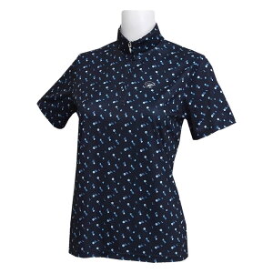 シャツ ポロシャツ Tシャツ スポーツ ロッキー&ホッパー 清楚な小花柄 レディース半袖ZIPハイネックシャツ RH-1788SL 【IR】