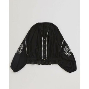 Shinzone �y�V���]�[���z EMBROIDERED BLOUSE 07BLACK (26SMSBL09) 26SS 26�t�� �g�b�v�X�@�u���E�X