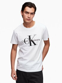 Calvin Klein Jeans【カルバンカルバンクラインジーンズ】モノグラムエンブロイドTシャツ White YAF (J320770) ジョングク着用 アイコンTシャツ