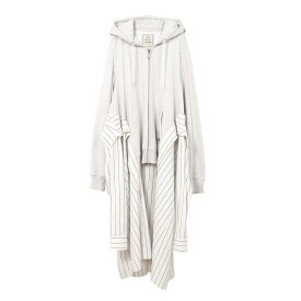 ＼最大10%OFFクーポン！ポイント20倍※エントリー必須／ Maison MIHARA YASUHIRO|ミハラヤスヒロ Shirt Combined Zip-up Hoodie Dress WHITE (K14DR392) 25SS 25春夏 　ドレス　オーバーサイズドレス　フーディードレス