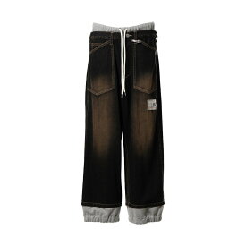 ＼最大10%OFFクーポン！ポイント20倍※エントリー必須／ Maison MIHARA YASUHIRO | メゾンミハラヤスヒロ "DOLLS Sweat Pants Combined Denim Pants BLACK (A16PT024) 26SS 26春夏 パンツ スウェット スウェットパンツ デニム