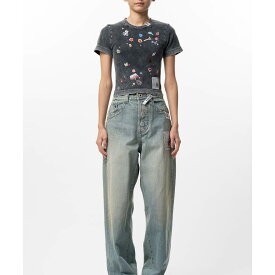 ＼最大10%OFFクーポン！ポイント20倍※エントリー必須／ Maison MIHARA YASUHIRO|ミハラヤスヒロ Kids Sticker Print Bleached Mini T-shirt BLACK (K16TS782) 26SS 26春夏 　トップス　Tシャツ　ミニTシャツ