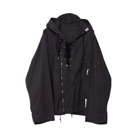 Maison MIHARA YASUHIRO 【メゾンミハラヤスヒロ】 Lace-up Hooded Jacket BLACK(J12BL051) 24SS 24春夏 ジャケット ライトアウター フーディー