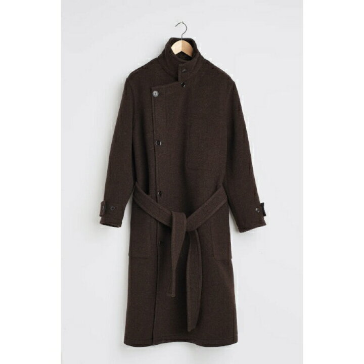 楽天市場】LEMAIRE|ルメール WRAP COAT WITH CONTRAST STITCH BROWN  