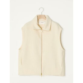 アダワス WOOL SILK BLENDED LIGHT ZIP VEST 470MILK (ADWS-501-22) 25AW　25秋冬　ジップベスト　ニット
