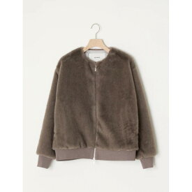 アダワス FAUX-MINK ZIP JACKET 015GREY (ADWS-501-46) 25AW　25秋冬　アウター　ジャケット　ファージャケット