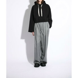 SACRA【サクラ】PREMIUM-FLEECE HOODIE 990BLACK (125651091) 25AW 25秋冬 　トップス　フーディー　クロップドフーディー