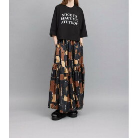 SACRA【サクラ】GEOMETRIC PAINTING SKIRT 　990 BLACK (126517123) 26AW 26秋冬 　ジオメトリック　ペイント　　スカート