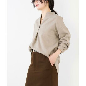 MICA & DEAL【マイカアンドディール】スキッパーブラウス BEIGE (0125401343)25AW 25秋冬　ブラウス　Vネック