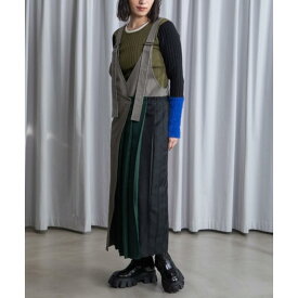 MARECHAL TERRE 【マルシャルテル】プリーツジャンパースカート GRAY・BEIGE (ZMT255OP503) 25AW　25秋冬　プリーツ ワンピース
