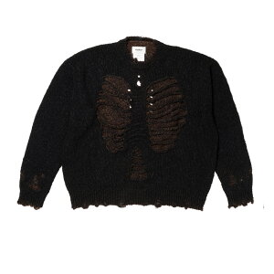 doublet | �_�u���b�g RIB  SPINE KNIT PULLOVER BLACK (26SS53KN210) 26SS 26�t�� �g�b�v�X �j�b�g �t�F�[�h �X���b�g