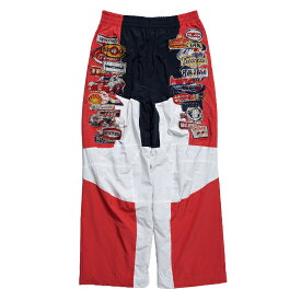 doublet 【ダブレット】 A.I. PATCHES EMBRIDERY TRACK PANTS BLACK/RED (24SS06PT257) 24SS 24春夏 ボトムス トラックパンツ レッド ブラック