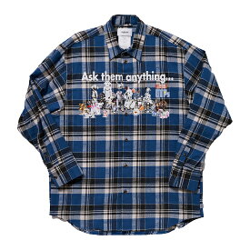 doublet 【ダブレット】 DOUBLET X PZ TODAY "PET ROBOT" SHIRT BLUE (24SS53SH144) 24SS 24春夏 トップス シャツ ロボットシャツ ブルー