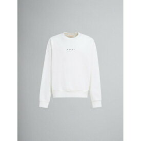 MARNI 【 マル二 】 ホワイト ミニロゴ入り オーガニックコットン製 スウェットシャツ (FUMU0074P9USCU87L2W02) 24AW 24秋冬 【 送料無料 】 正規品 オーガニック ロゴ スウェット トップス パーカー メンズ