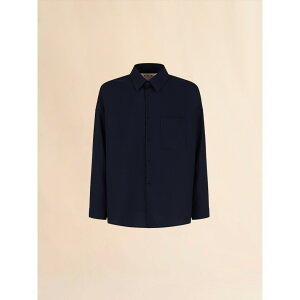 MARNI | �}���j TROPICAL WOOL LONG SLEEVED SHIRT BLUE BLACK (CUMU0061X3TW83900B99) 25AW 25�H�~�y �������� �z ���K�i �g�b�v�X �V���c �E�[���V���c