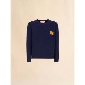 MARNI | マルニ CASHMERE SWEATER DEEP BLUE (GCMG0478Q0UFX32500B96) 25AW 25秋冬【 送料無料 】 正規品 トップス カシミア クルーネック ニット セーター ロゴ