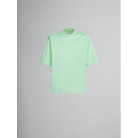 MARNI (マルニ) グリーン ロゴ入りオーガニックコットン製Tシャツ (HUMU0223P1USCS87L1V13) 23SS 23春夏 カットソー Tシャツ ロゴ