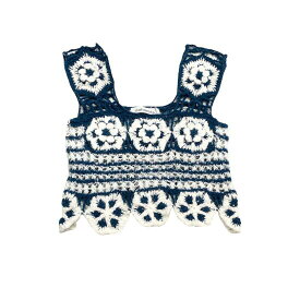 malamute【マラミュート】Flower orange crochet vest WHITE/BLUE (MLM22SS-BL01)22SS 22春夏 ベスト クロシェ