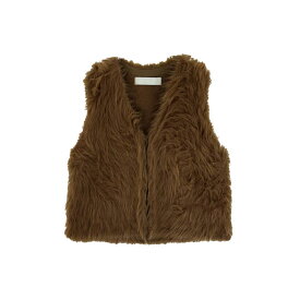 MARILYN MOON 【マリリンムーン】2way shaggy knit vest 45.BROWN (4254-13045) 25AW　25秋冬 ファーベスト
