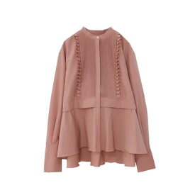 MARILYN MOON 【マリリンムーン】tuck frill flare shirt 56.DUSTY PINK (4254-12956) 25AW　25秋冬 トップス　タックフレアシャツ　ブラウス