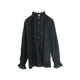 MARILYN MOON 【マリリンムーン】Sheer jabot lace blouse 19.BLACK (4253-13119) 25AW　25秋冬 トップス ブラウス　ジャボブラウス