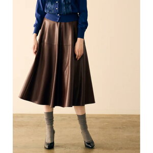 �_�S�i5%OFF�N�[�|���I5��0�̂�����P13�{���G���g���[�K�{�^ MARILYN MOON �y�}���������[���zsoft eco-leather circular skirt 49.D.BROWN (4253-12849) 25AW�@25�H�~ �X�J�[�g�@�T�[�L�����[�X�J�[�g