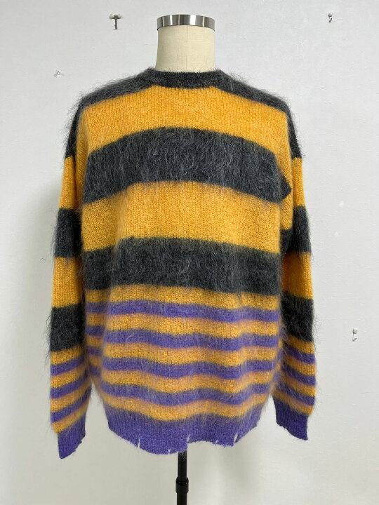 楽天市場】KIDILL 【キディル】MOHAIR BORDER KNIT GRAY × YELLOW  
