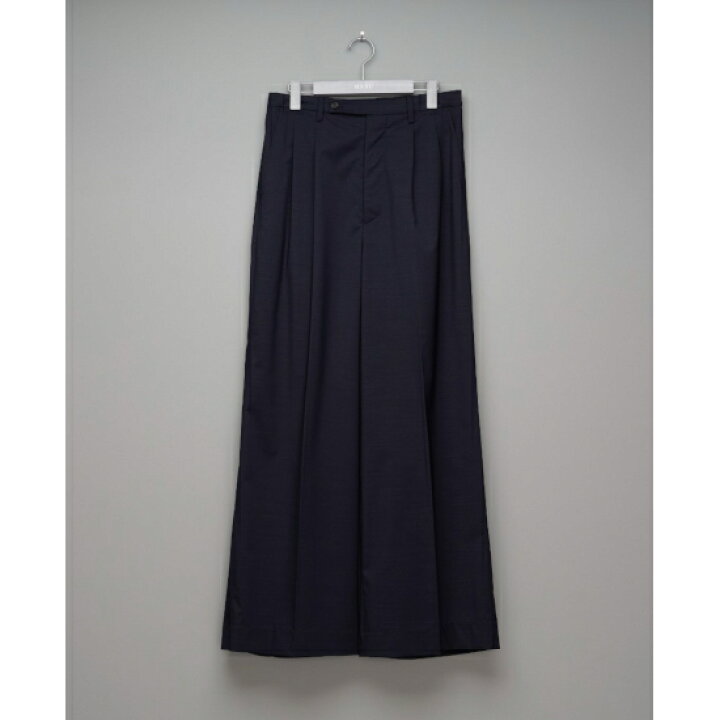 楽天市場】MASU|エムエーエスユー DOUBLE-TUCK WIDE TROUSERS NAVY 