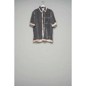 MASU | �G���G�[�G�X���[ UNEVEN VELVET HALF SLEEVE SHIRT CHARCOAL (M26U6SH001) 26SS 26�t�� �V���c �x���x�b�g ���[����