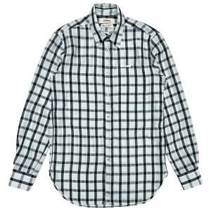 DAIRIKU | �_�C���N Leno WeaveW-PKT Dress L-S Shirt AQUA×NAVY (26SS SH11) 26SS 26�t�� �g�b�v�X �V���c �`�F�b�N �|�P�b�g �h���X �����O�X���[�u ����