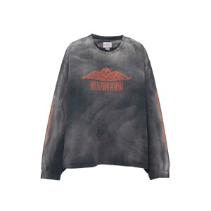 KAMIYA yJ~z'FIRE' Printed Breached L/S T-shirt BLACK (G12LT061) 24SS 24t gbvX OX[u _[WH