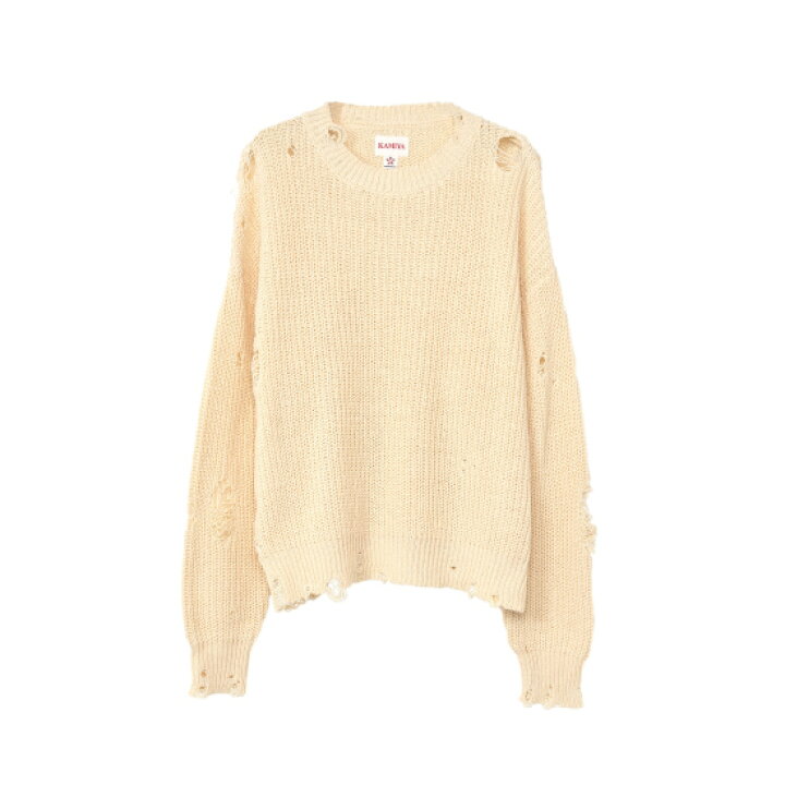 楽天市場】KAMIYA 【カミヤ】BORO Knit Sweater WHITE (G12PO042) 24SS 