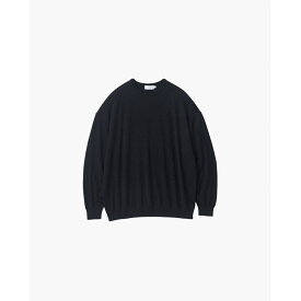 Graphpaper | グラフペーパー Broad L/S Oversized Regular Collar Shirt NAVY (GU253-80205B) 25AW 25秋冬 ニット オーバーサイズ ハイゲージクルーネックニット