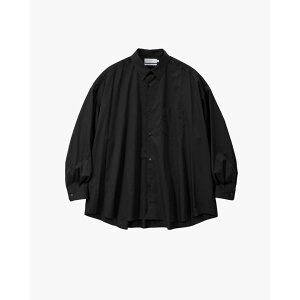 Graphpaper | �O���t�y�[�p�[ Silicon Poplin Oversized Regular Collar Shirt BLACK (GM261-50180) 26SS 26�t�� �g�b�v�X �V���c �I�[�o�[�T�C�Y �����O�X���[�u ���� �{�b�N�X�V���G�b�g