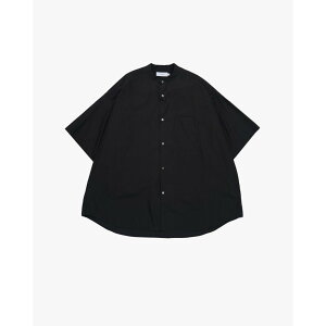 Graphpaper | �O���t�y�[�p�[ Broad S/S Oversized Band Collar Shirt BLACK (GM261-50004B) 26SS 26�t�� �g�b�v�X �V���c �r�b�O�V���G�b�g �V���[�g�X���[�u �n�[�t�X���[�u ���� �o���h�J���[ �I�b�N�X�t�H�[�h 