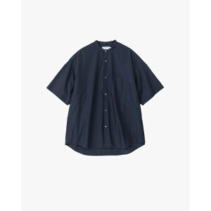 Graphpaper | �O���t�y�[�p�[ Broad S/S Oversized Band Collar Shirt NAVY (GM261-50004B) 26SS 26�t�� �g�b�v�X �V���c �r�b�O�V���G�b�g �V���[�g�X���[�u �n�[�t�X���[�u ���� �o���h�J���[ �I�b�N�X�t�H�[�h �X